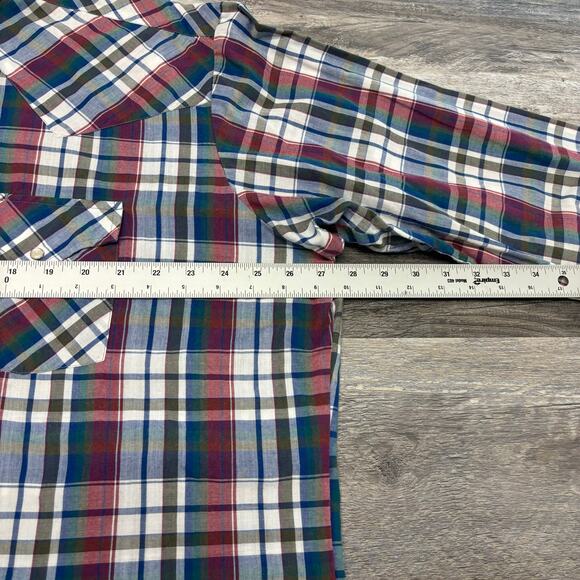 Ely Cattleman Red Tartan Plaid Mens 2XL Cowboy‎ Western Rodeo Pearl Snap Shirt - Picture 6 of 9